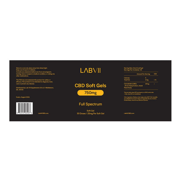 Lab VII CBD Capsules - Full Spectrum 750mg Lab VII
