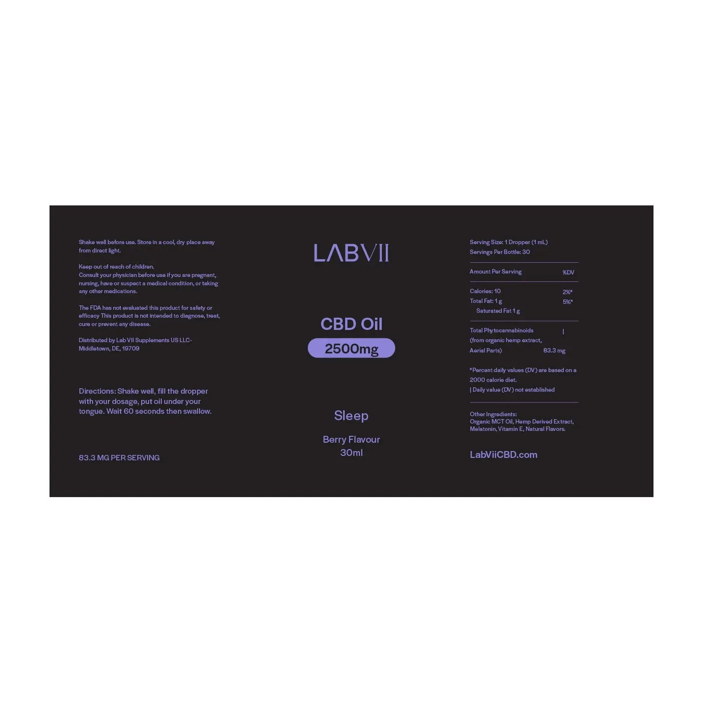 Lab VII CBD Oil - Sleep 2500mg Lab VII